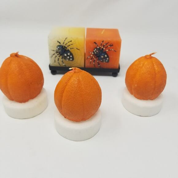 Set/5 Halloween Spider & Pumpkin Candles - Picture 7 of 10